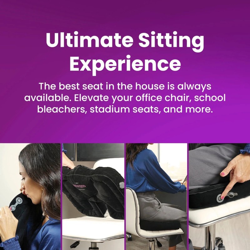 Cabeau Φουσκωτό Μαξιλάρι Καθίσματος Evolution Cushion Black SEAT6373