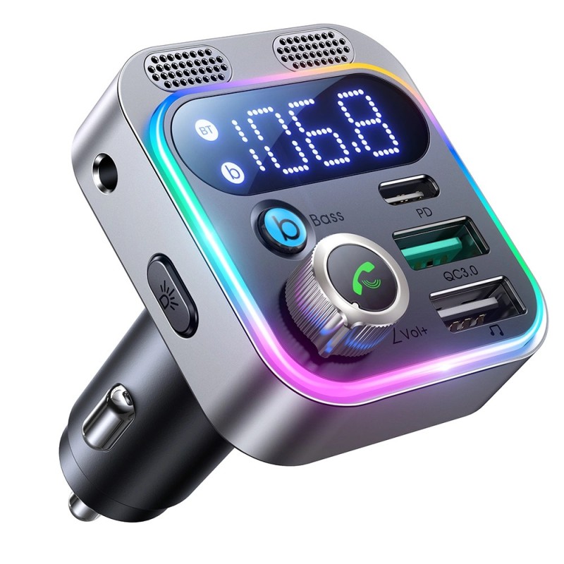 Joyroom FM Transmitter Bluetooth / Φορτιστής Αυτοκινήτου 48W PPS/PD/QC3.0 Type-C / USB JR-CL16