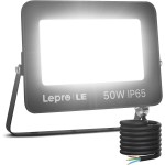 Lepro Στεγανός Προβολέας 50W Λευκό 5000K 220-240V με Ελεύθερο Άκρο PR340003-DW-EU