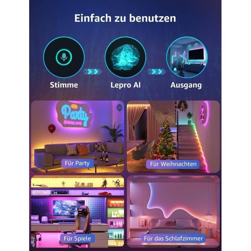 Lepro AI Smart Ταινία LED RGB 10m S1-10-EU