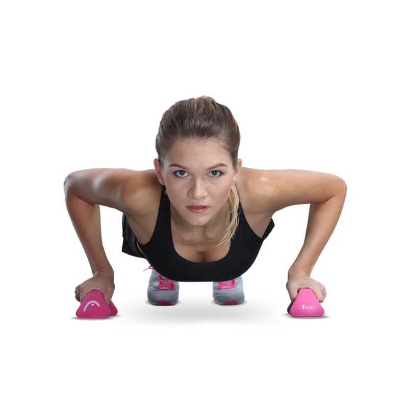 HEAD Βαράκια/Χειρολαβές για Push ups Σετ 2 x 1kg Ροζ HA188-2