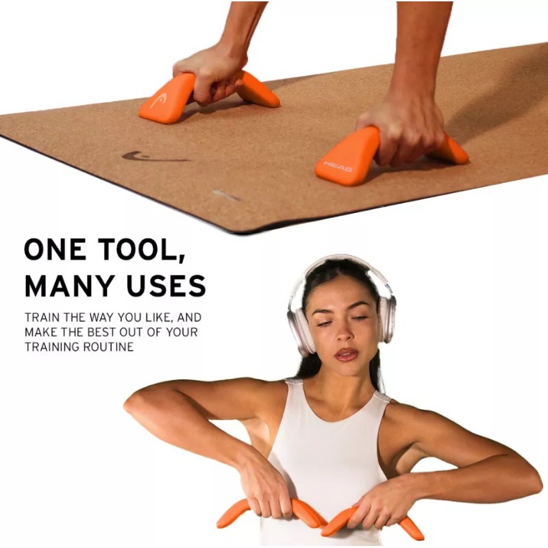 HEAD Βαράκια/Χειρολαβές για Push ups Σετ 2 x 1,5kg Πορτοκαλί HA188-3