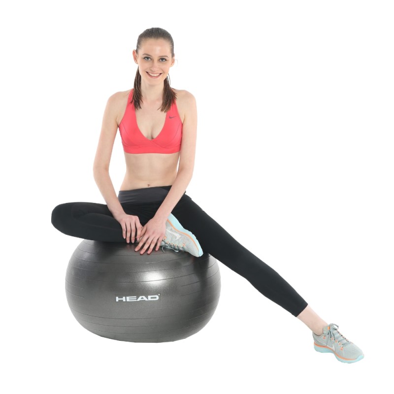 HEAD Μπάλα Pilates 65cm 1,125kg PVC και Τρόμπα Χειρός Γκρι HA753