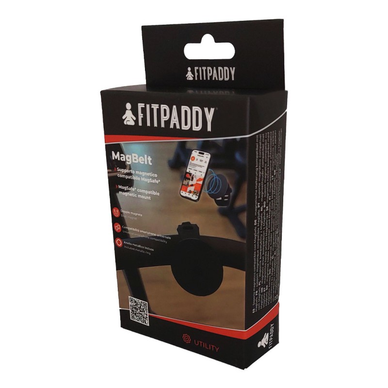 FITPADDY Βάση Κινητού Μαγνητική με Λουράκι Μαύρη MAGBELT