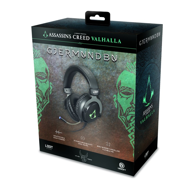 L33T Assassin's Creed Valhalla Gaming Headset Ενσύρματα 2,1μ RGB 3,5mm Μαύρα 1830141