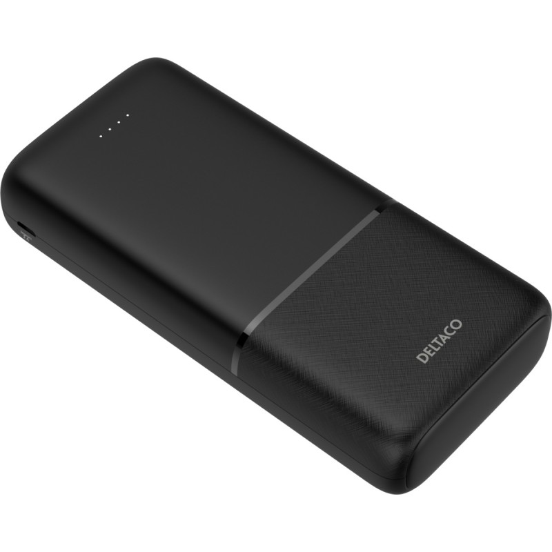 Deltaco Power bank 20.000 mAh , 2x USB-A 18W, 1x USB-C PD 20W Μαύρο PB-C1008