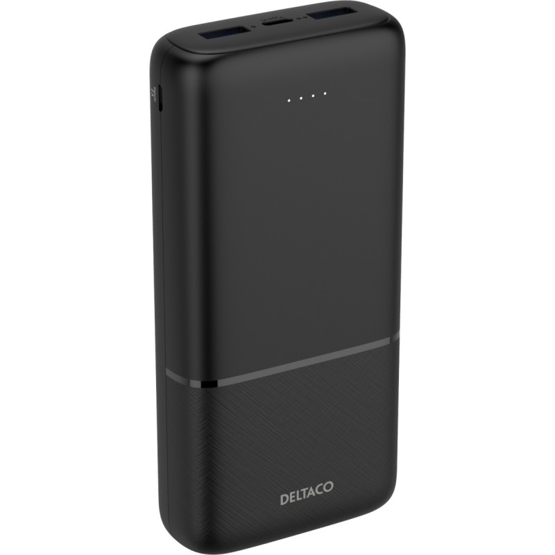 Deltaco Power bank 20.000 mAh , 2x USB-A 18W, 1x USB-C PD 20W Μαύρο PB-C1008