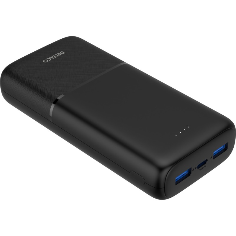 Deltaco Power bank 20.000 mAh , 2x USB-A 18W, 1x USB-C PD 20W Μαύρο PB-C1008