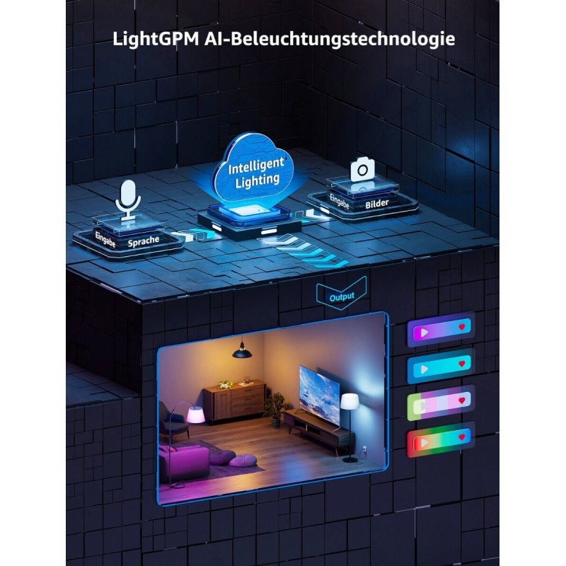 Lepro AI Smart E27 Λάμπα Dimmable 8.5W 220-240V RGB και 2700K-6500K Λευκό Σετ 2 τμχ B1-EU-2