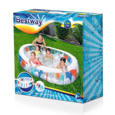 Bestway Elliptic 54066 Παιδική Πισίνα Φουσκωτή 229x152x51εκ.