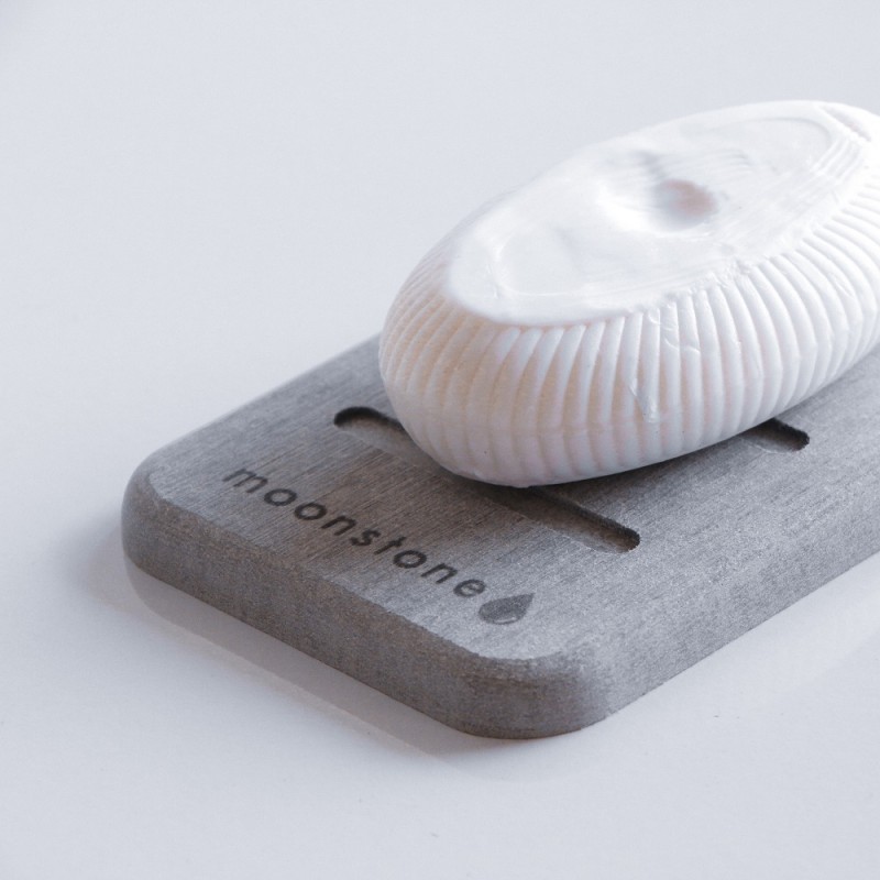 Moonstone Σαπουνοθήκη από Διατομίτη DIATOMITE 12.6x8x0.9 cm Λευκή MOO-SOAP-WH
