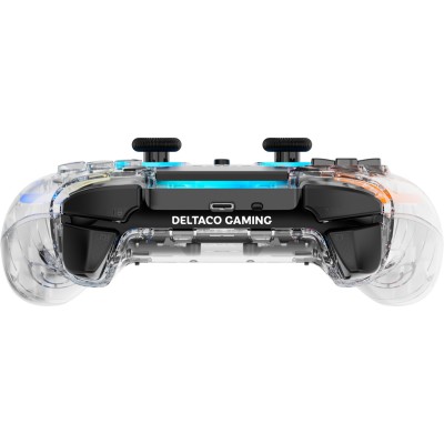 Deltaco Gaming Ασύρματο Χειριστήριο PS4 Pro BT5.3, Type C RGB Διάφανο GAM-169-T