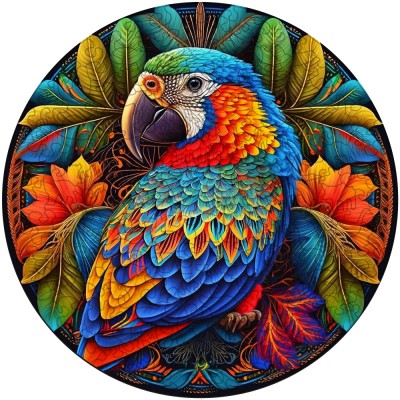 Quordlepuzzles Ξύλινο Puzzle Παπαγάλος Πολύχρωμος MEDIUM 21x21cm 160 Κομμάτια X006-M(C)
