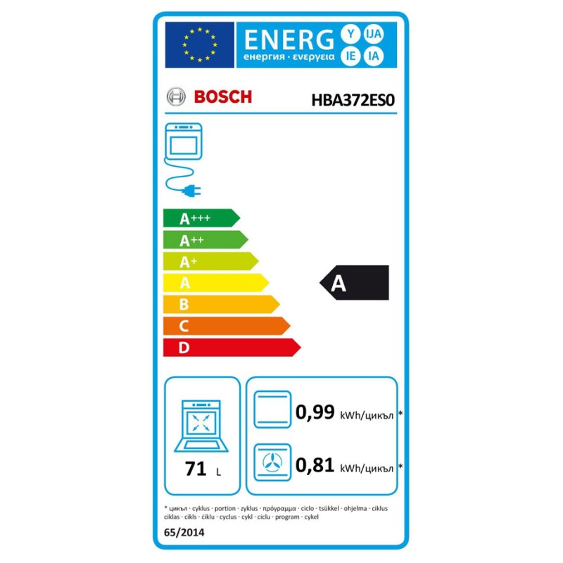 Bosch Κουζίνα 66lt με Κεραμικές Εστίες Π60εκ. Λευκή HKA090220