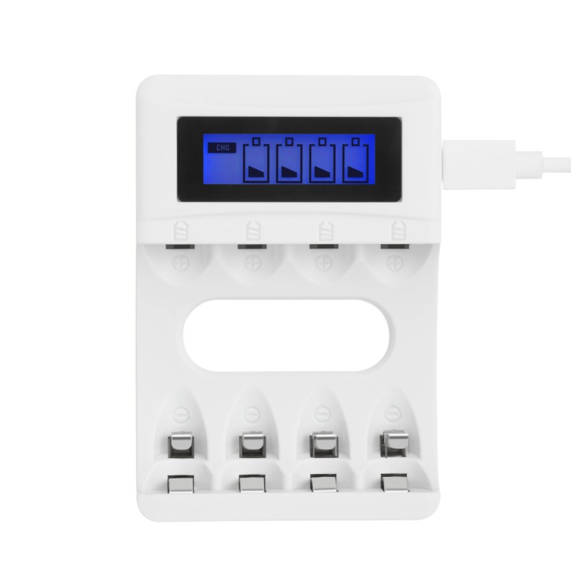 Deltaco Ultimate 4x Μπαταρίες AAA με Φορτιστή Μπαταριών Ni-Mh USB, AA/AAA 5V/2A Max Ecolabel C704A4-4xAAA