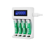 Deltaco Ultimate 4x Μπαταρίες AAA με Φορτιστή Μπαταριών Ni-Mh USB, AA/AAA 5V/2A Max Ecolabel C704A4-4xAAA