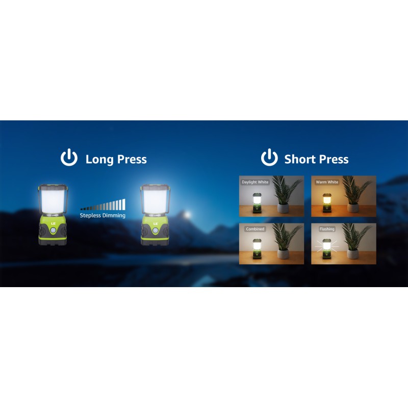 Lepro LED Λάμπα Μπαταρίας για Κάμπινγκ IP44 1000lm 8.8x9.5x18.4cm 3300002