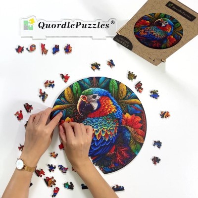 Quordlepuzzles Ξύλινο Puzzle Παπαγάλος Πολύχρωμος MEDIUM 21x21cm 160 Κομμάτια X006-M(C)