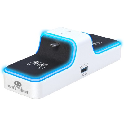 Freaks and Geeks Βάση Φόρτισης Χειριστηρίων PS5 Type C 2 θέσεων Λευκή 150002