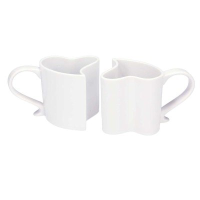 Gadget Master Σετ Κούπες καφέ από πορσελάνη για ζευγάρι hot love mugs Αγίου Βαλεντίνου