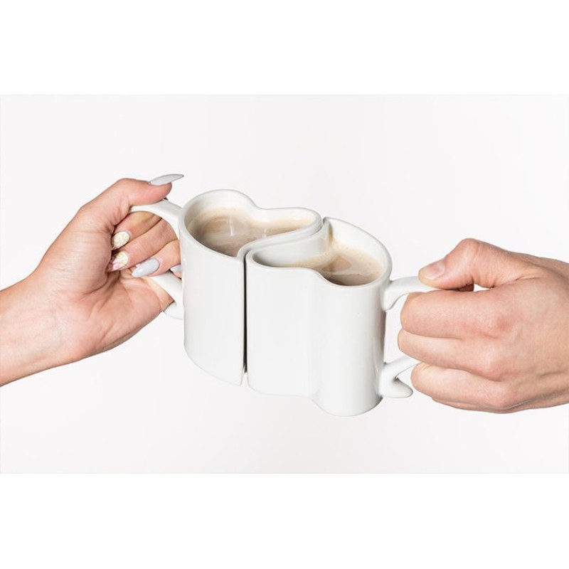 Gadget Master Σετ Κούπες καφέ από πορσελάνη για ζευγάρι hot love mugs Αγίου Βαλεντίνου