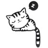 Gadget Master Αυτοκόλλητο Sleepy Kitty Cat