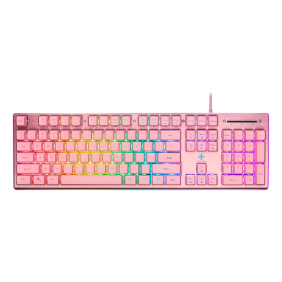Deltaco Gaming PK75 Πληκτρολόγιο Ενσύρματο USB Μεμβράνης RGB US Layout Ροζ GAM-021-RGB-P-US