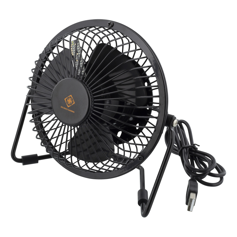 Deltaco Gaming Ανεμιστήρας Ρολόι Γραφείου USB 153x103x145mm Μαύρος GAM-054