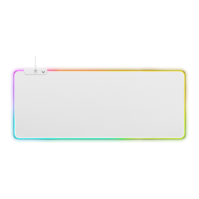 Deltaco Mousepad White Line WMP90 RGB , 900x360x4mm, 13 LED modes, white GAM-079-W
