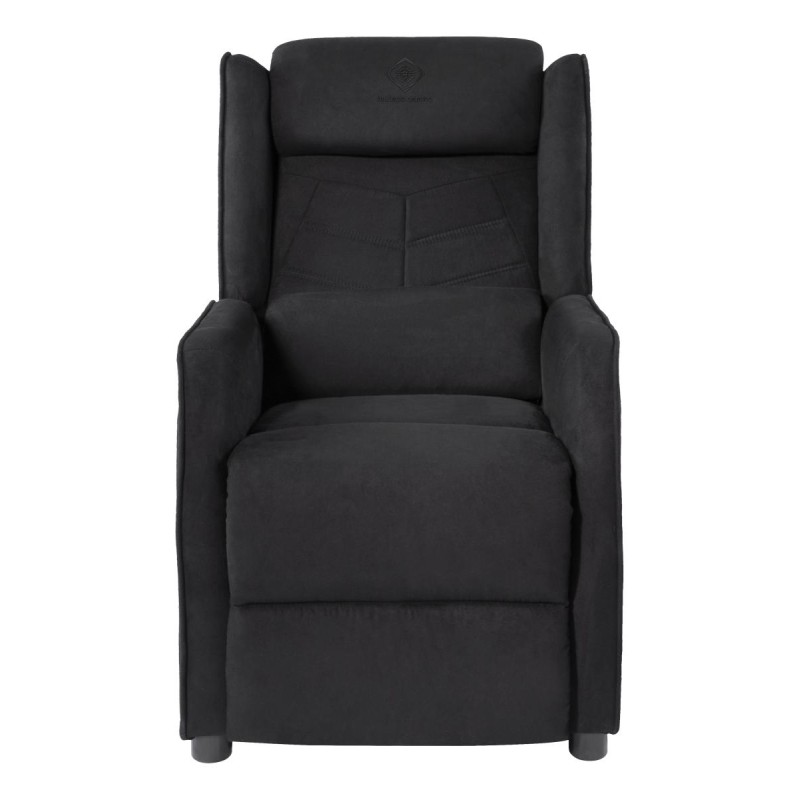 Deltaco Gaming Πολυθρόνα Υφασμάτινη Alcantara/Suede DC430 με Ανάκλιση Μαύρη GAM-087A-B