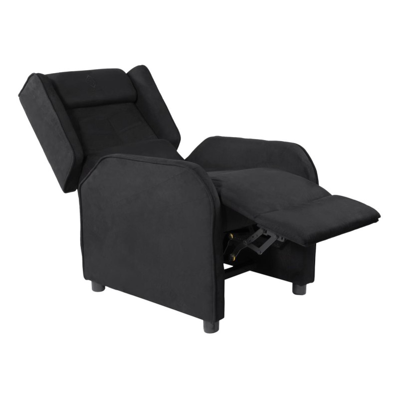 Deltaco Gaming Πολυθρόνα Υφασμάτινη Alcantara/Suede DC430 με Ανάκλιση Μαύρη GAM-087A-B