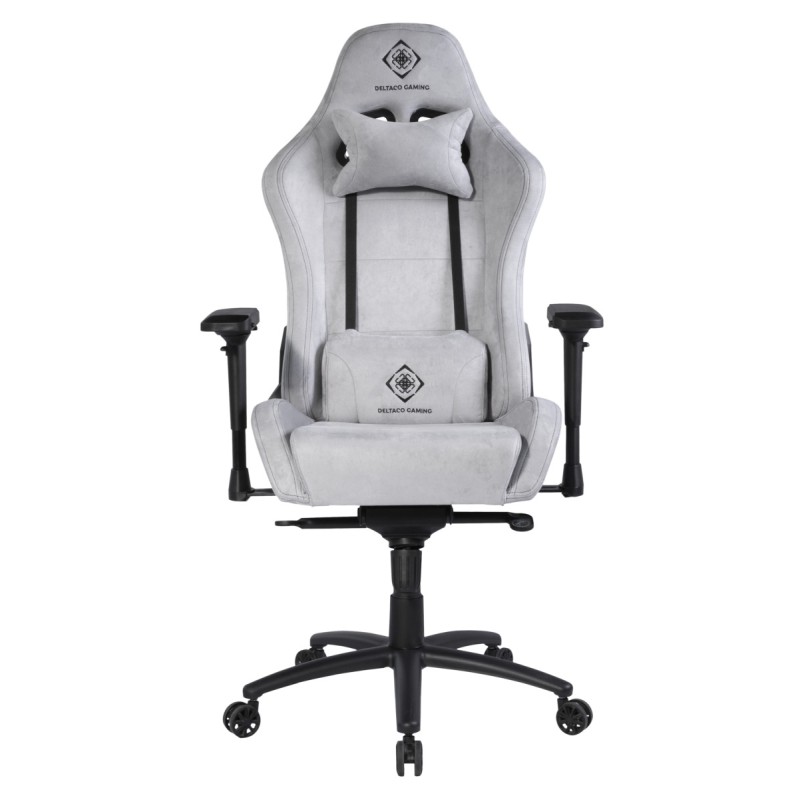 Deltaco Gaming Καρέκλα Υφασμάτινη Alcantara/Suede DC440D Ανοιχτό Γκρι GAM-121-LG