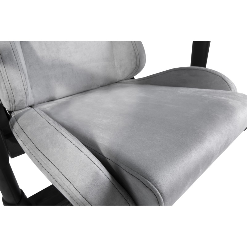 Deltaco Gaming Καρέκλα Υφασμάτινη Alcantara/Suede DC440D Ανοιχτό Γκρι GAM-121-LG