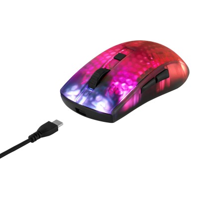 Deltaco Gaming Ασύρματο Ποντίκι DM320 6 Πλήκτρων 10.000 DPI RGB Ημιδιαφανές Μαύρο GAM-145