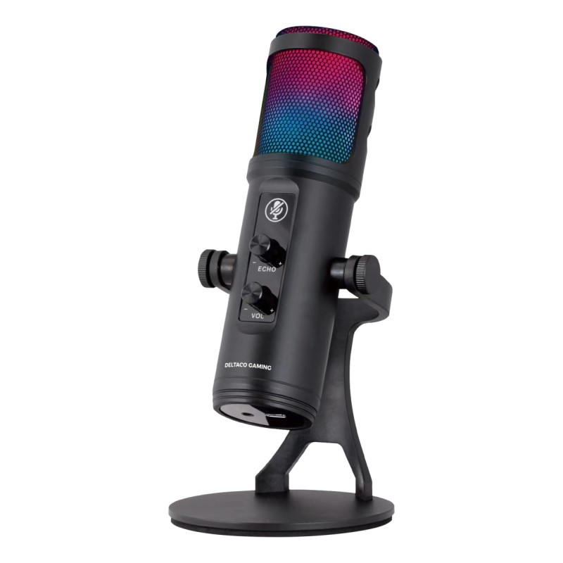 Deltaco Gaming Μικρόφωνο Επιτραπέζιο Cardioid Type C RGB Μαύρο GAM-171