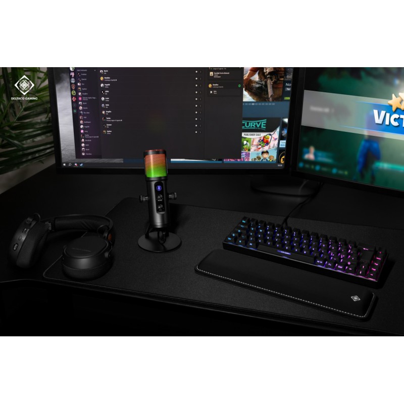 Deltaco Gaming Μικρόφωνο Επιτραπέζιο Cardioid Type C RGB Μαύρο GAM-171