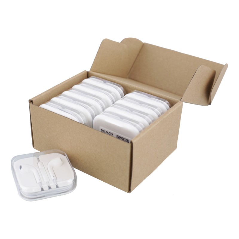 DELTACO Ακουστικά Ψείρες, βύσμα 3,5 mm, volume control, White, GNG-HL1