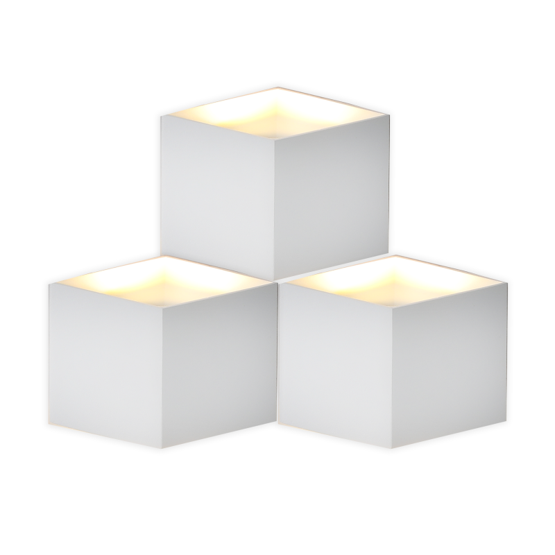Inoleds Φωτιστικό Τοίχου LED 3D CUBE 10x10x10cm 100-240V 6W Λευκό Φως 480lm 3000k Λευκό INOCUBEWALLWH3D