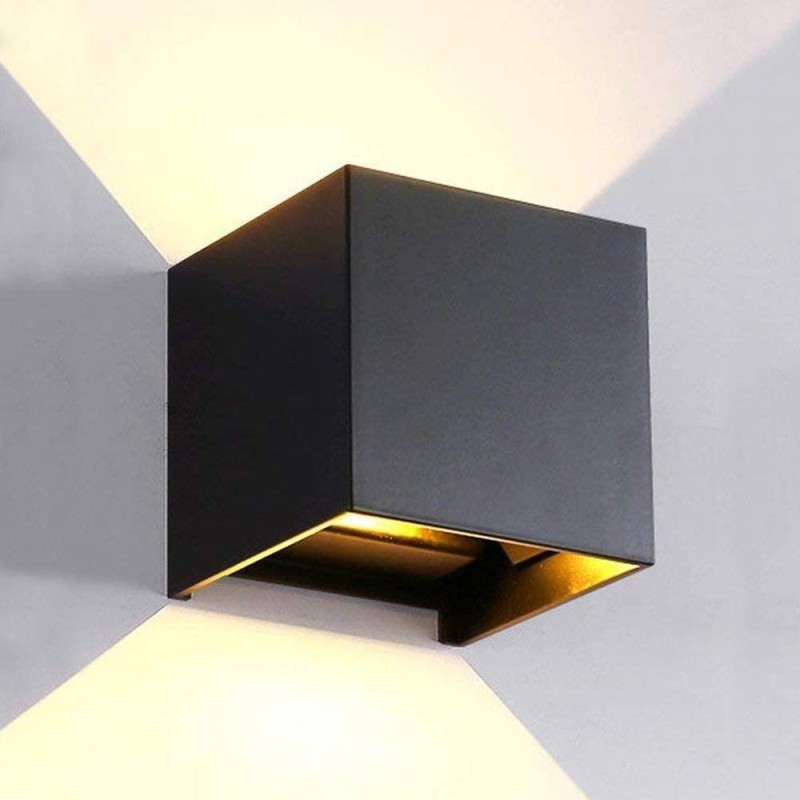 Inoleds Φωτιστικό Τοίχου LED Cube 10x10x10εκ. 100-240V 6W Λευκό Φως 480lm 3000K Μαύρο INOCUBEWALLBK