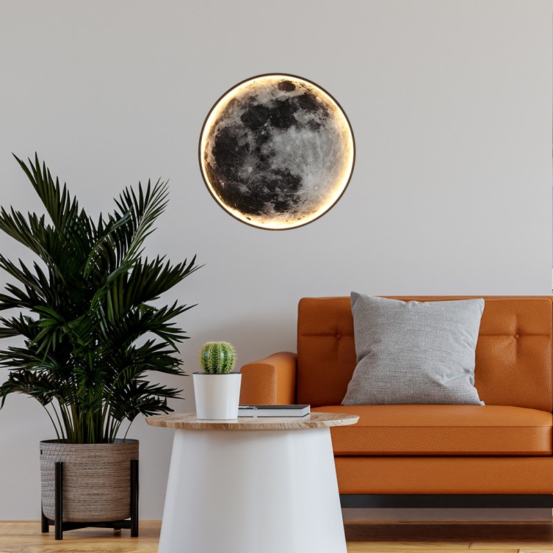 Inoleds Φωτιστικό Τοίχου LED Luna 110-240V 16w Λευκό Φως 1040lm 3000-6000K Μαύρο INOLUNAWALL