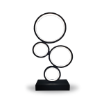Inoleds Φωτιστικό Επιτραπέζιο LED Rings 48x25x13,5cm 100-240V 20W Λευκό Φως 1200lm 3000k-6000k Μαύρο INORINGSBK
