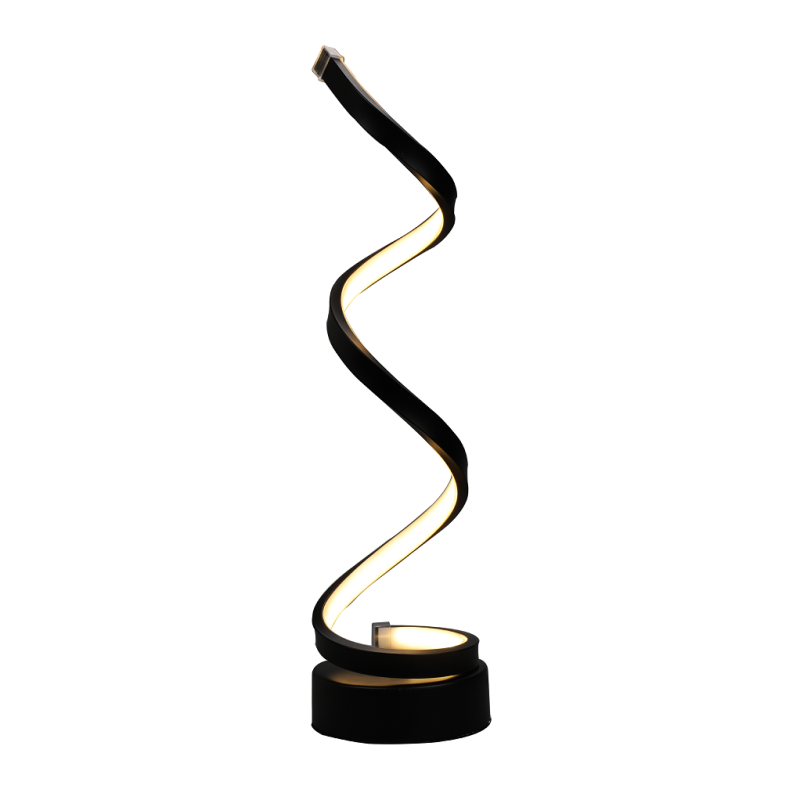 Inoleds Φωτιστικό Επιτραπέζιο LED Spiral 40x12,5x12,5cm 100-240V 15W Λευκό Φως 1050lm 3000k-6000k Μαύρο INOSPIRALBK