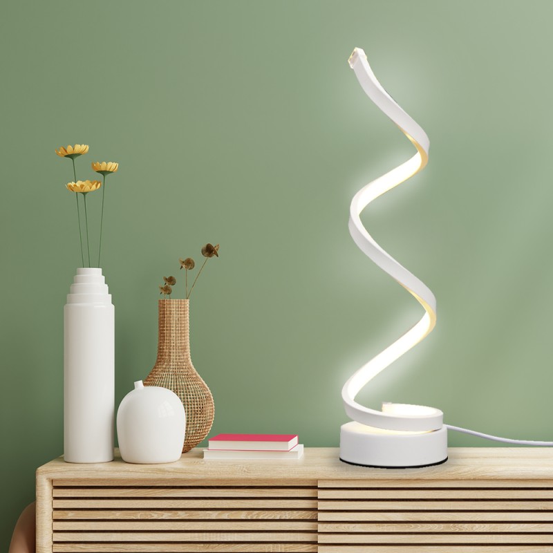 Inoleds Φωτιστικό Επιτραπέζιο LED Spiral 110-240V 15W Λευκό Φως 3000k-6000k Λευκό INOSPIRALWH
