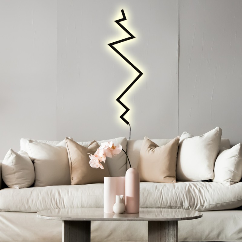 Inoleds Φωτιστικό Τοίχου LED Thunder 110-240V 24W Λευκό Φως 1680lm 3000-6000K Μαύρο INOTHUNDERFLOOR