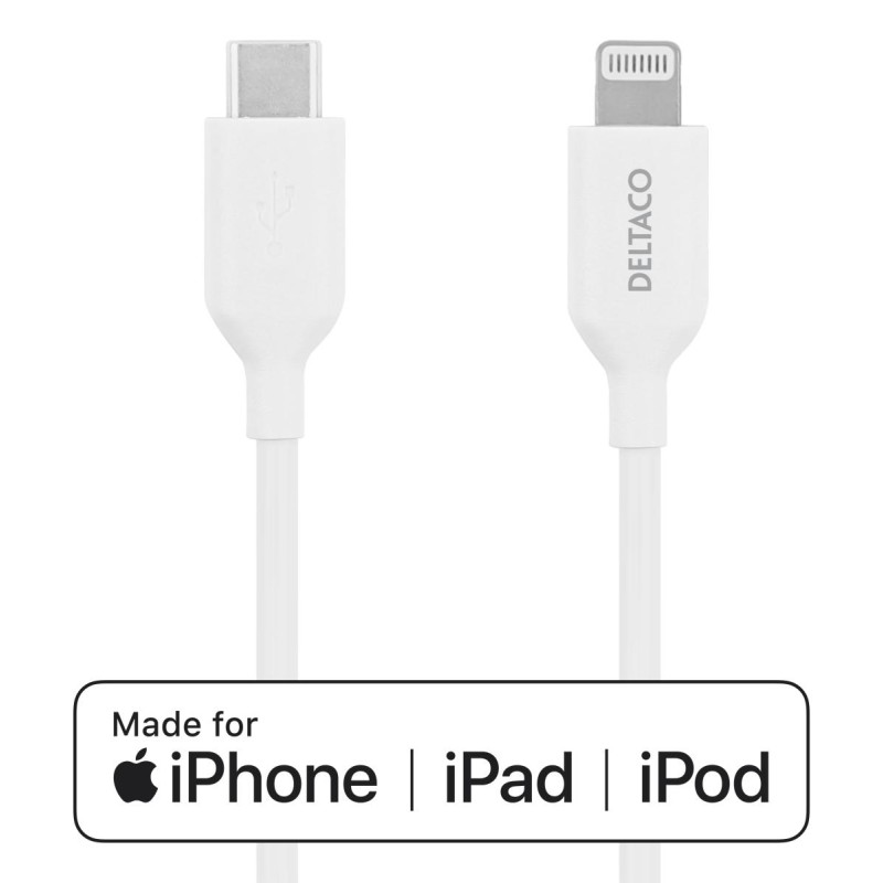 Deltaco Καλώδιο Φόρτισης Type C σε Lightning Mfi 1m Λευκό IPLH-451