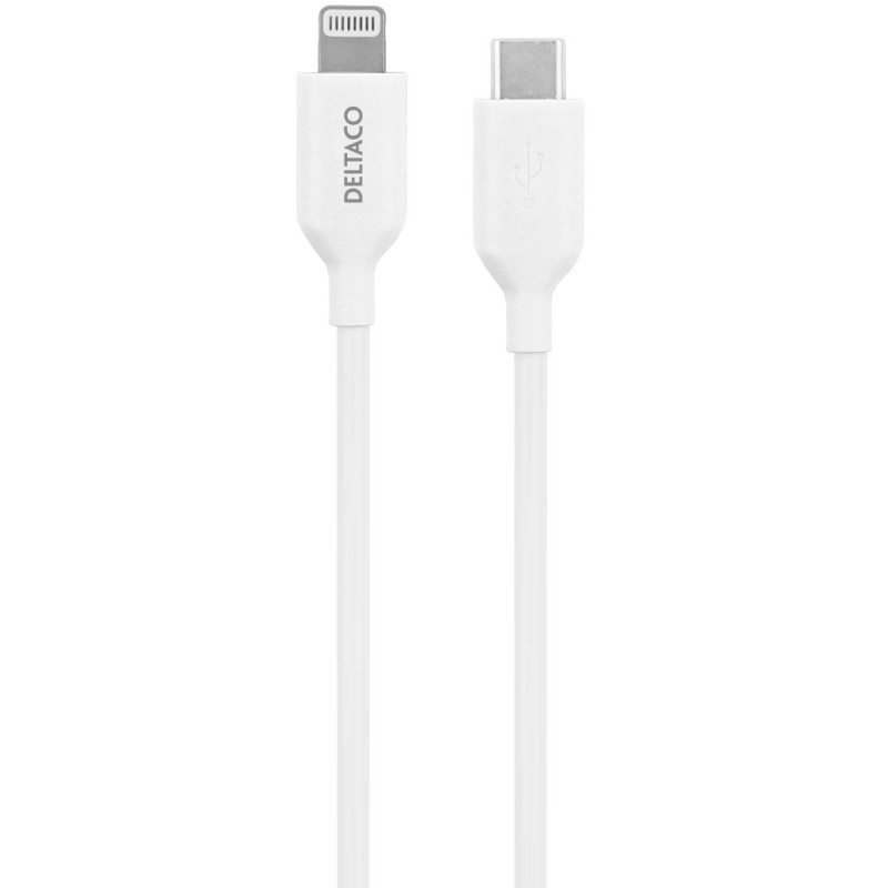 Deltaco Καλώδιο Φόρτισης Type C σε Lightning Mfi 1m Λευκό IPLH-451