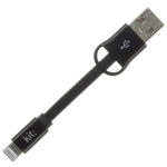 KIT Lightning Keyring Data and Charge Cable MFI Μαύρο IP5USBKEYBK