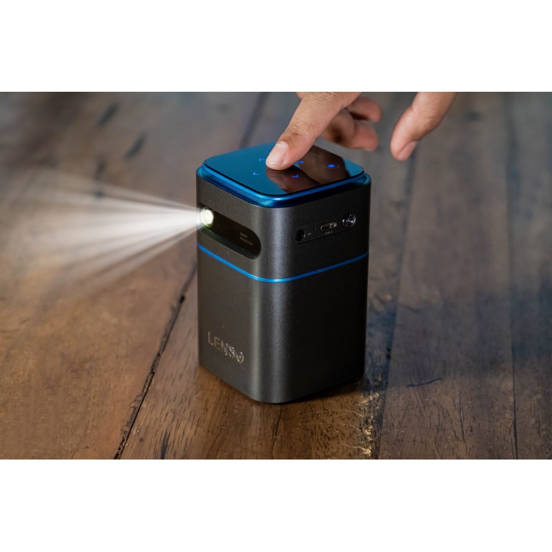 Lenso See Projector Mini Επαναφορτιζόμενος LED Ανάλυση 960x540p Type-C HDMI 300lm BT,Wi-Fi 7000mAh 16GB Μαύρος LENSOSEEUNIV