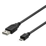 Deltaco Καλώδιο Φόρτισης USB-A σε Micro USB 1m, USB 2.0, Μαύρο MICRO-101