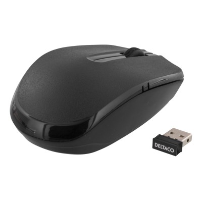 Deltaco Ασύρματο Ποντίκι Optical, 1000 DPI, USB nano-δέκτης, 10m, Μαύρο MS-798